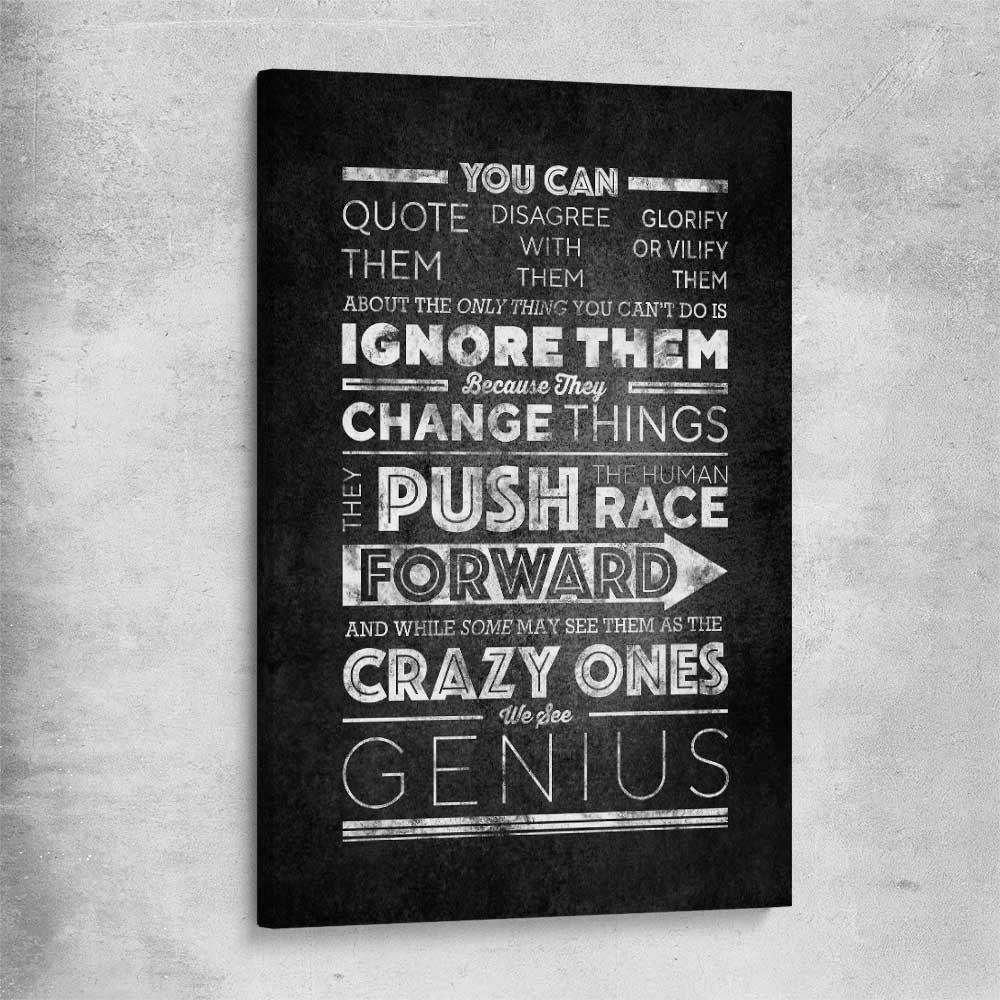 Inspirational wall art print of Push Forwards on a stretched canvas