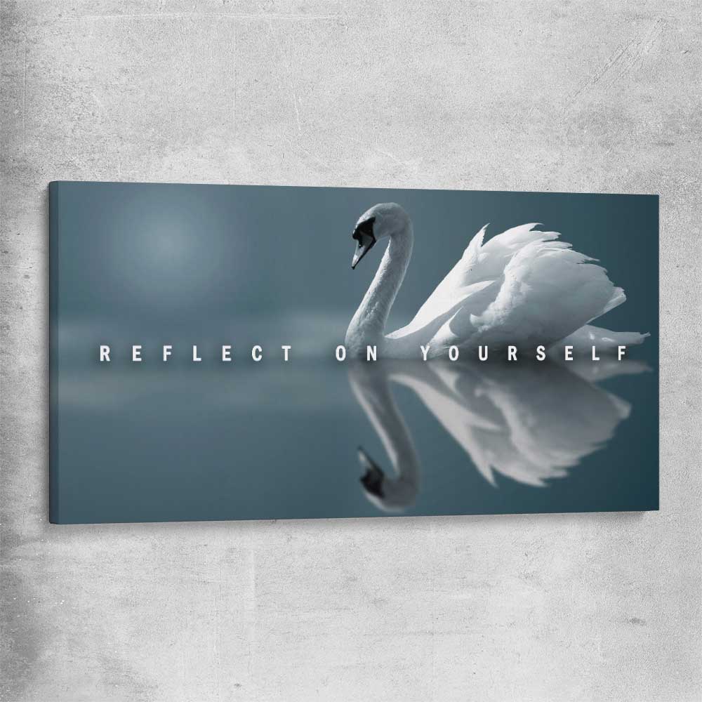 Reflect On Yourself stretched canvas - part of our high quality fashion canvas wall art and prints collection