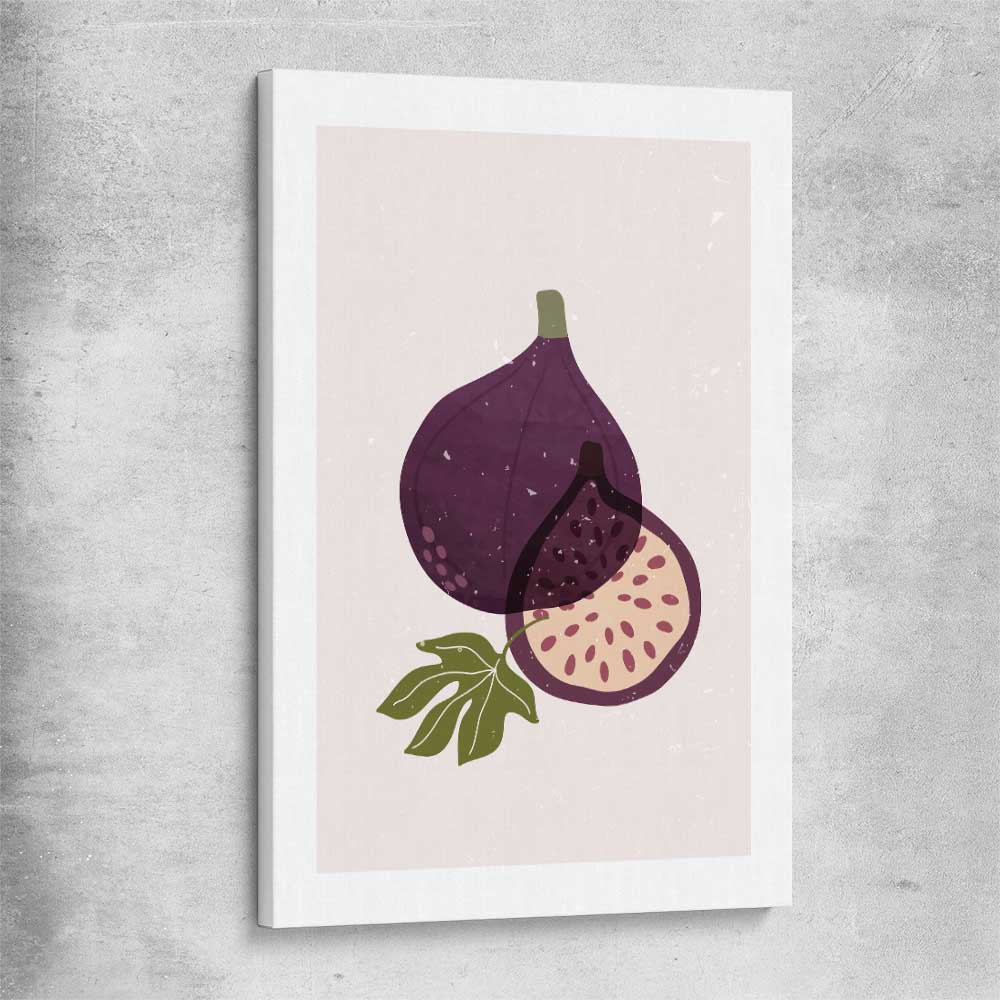 Purple Fig stretched canvas is a colourful and stylish canvas wall art and print suited for the kitchen area