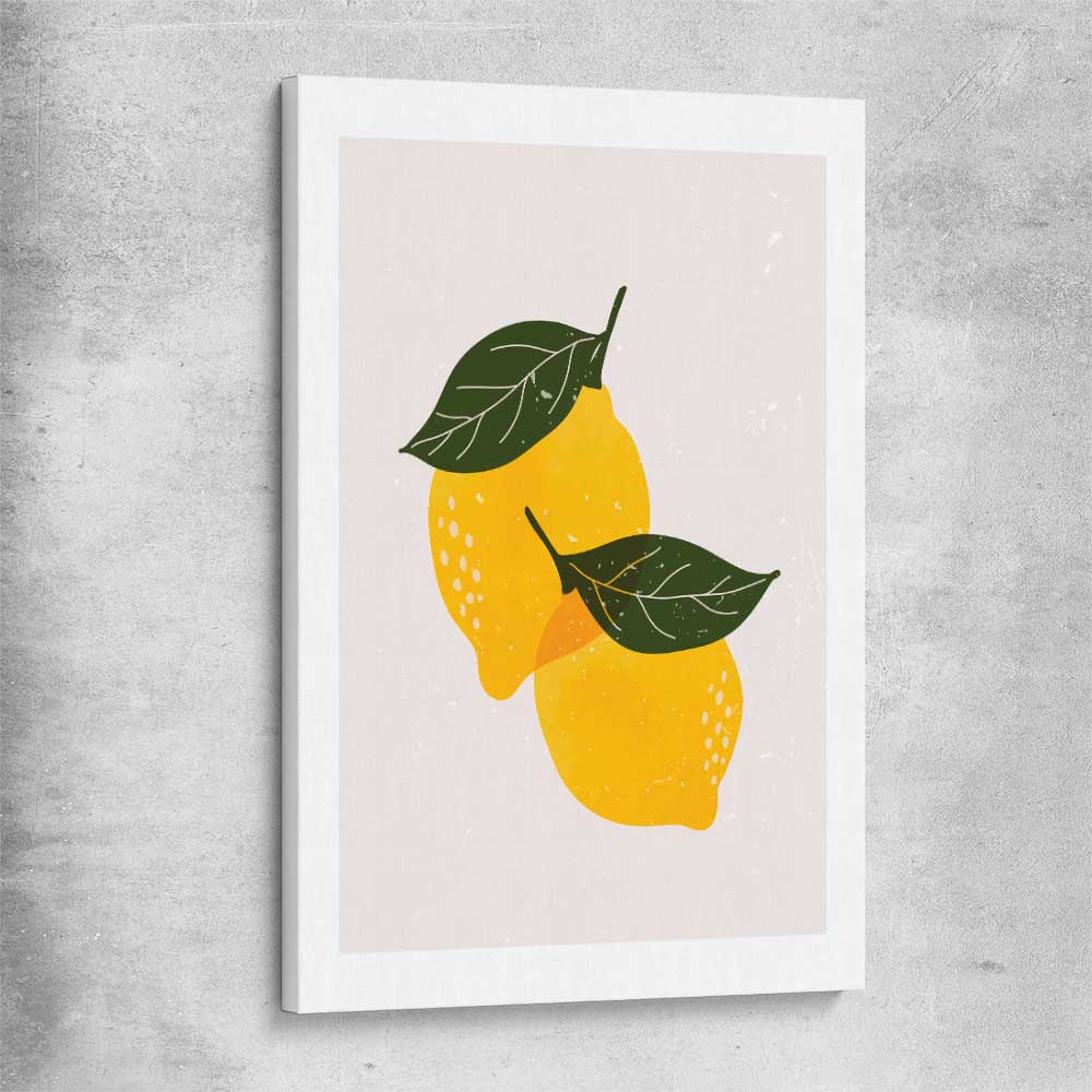 Yellow Lemon stretched canvas is a colourful and stylish canvas wall art and print suited for the kitchen area