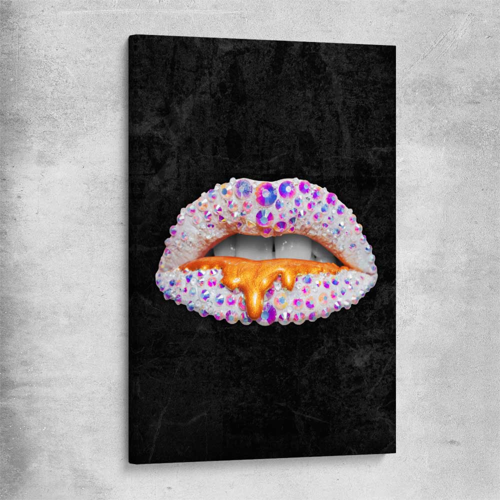 Purple Diamonds stretched canvas - part of our high quality canvas lips wall art collection