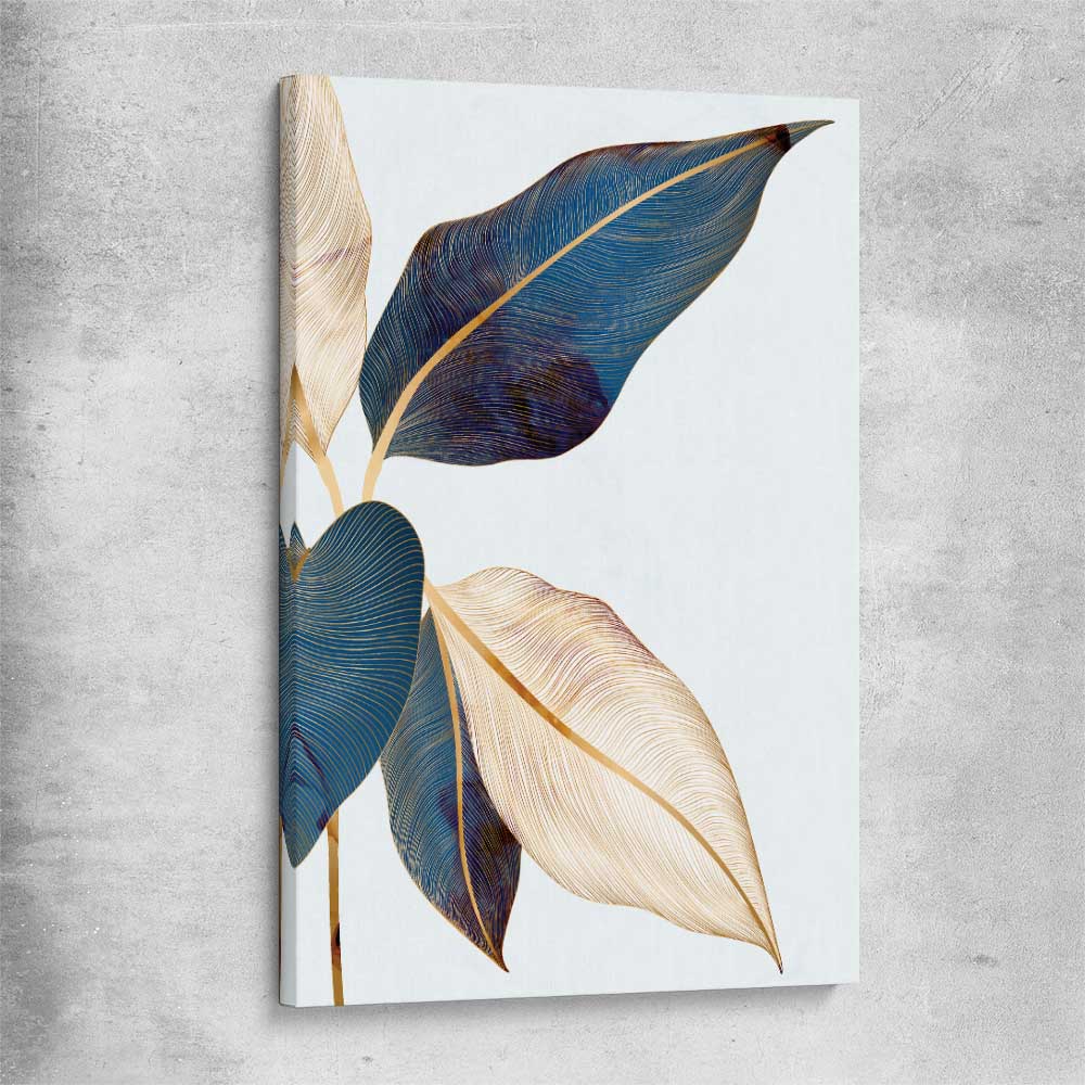 Floral print of Botanic Blue One on a stretched canvas