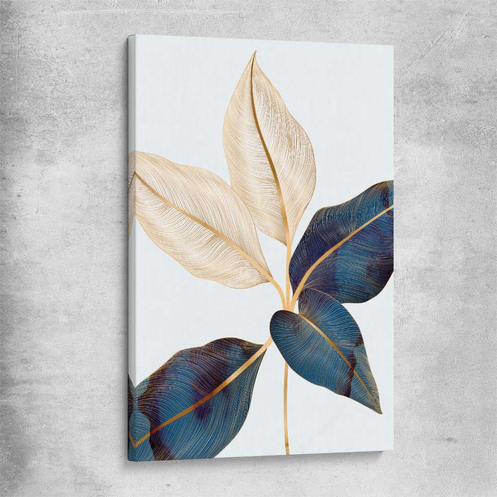 Floral print of Botanic Blue Two on a stretched canvas
