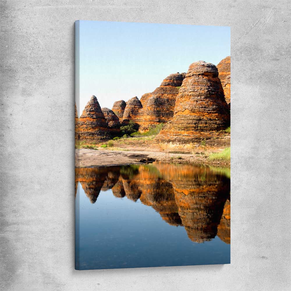 Floral print of Bungles Reflection on a stretched canvas