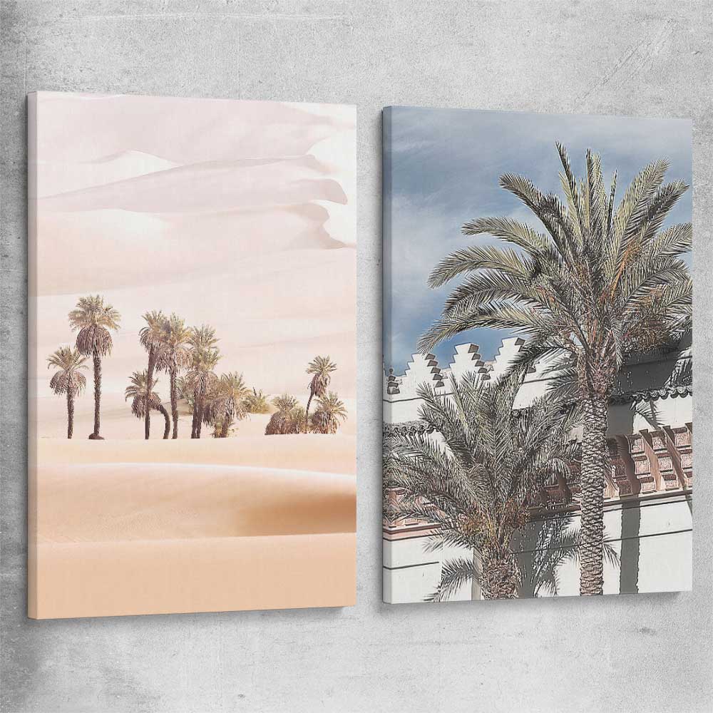 Floral print of Desert Dunes Pair on a stretched canvas