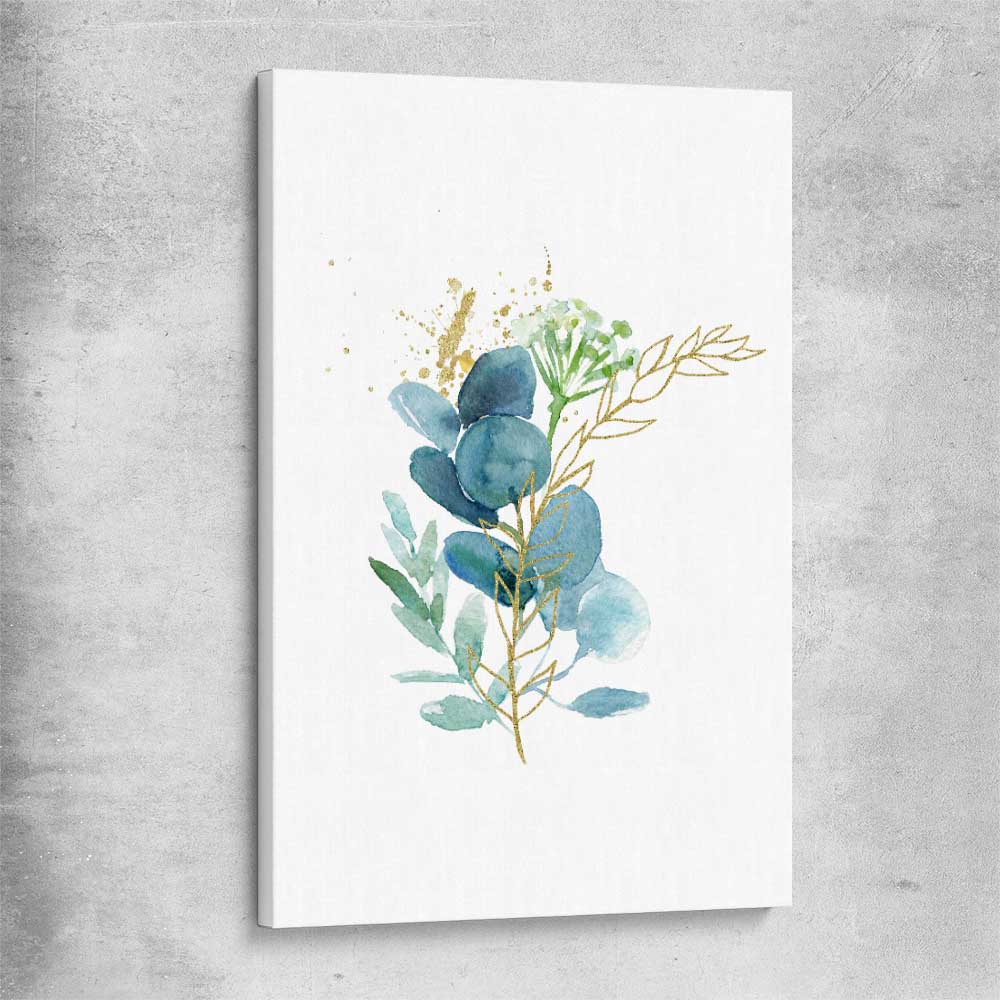 Floral print of Eucalyptus Bunch One on a stretched canvas