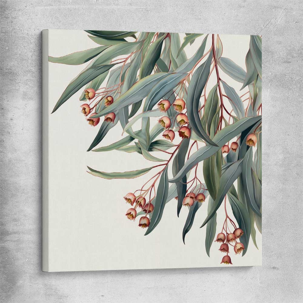 Floral print of Eucalyptus Illustration on a stretched canvas