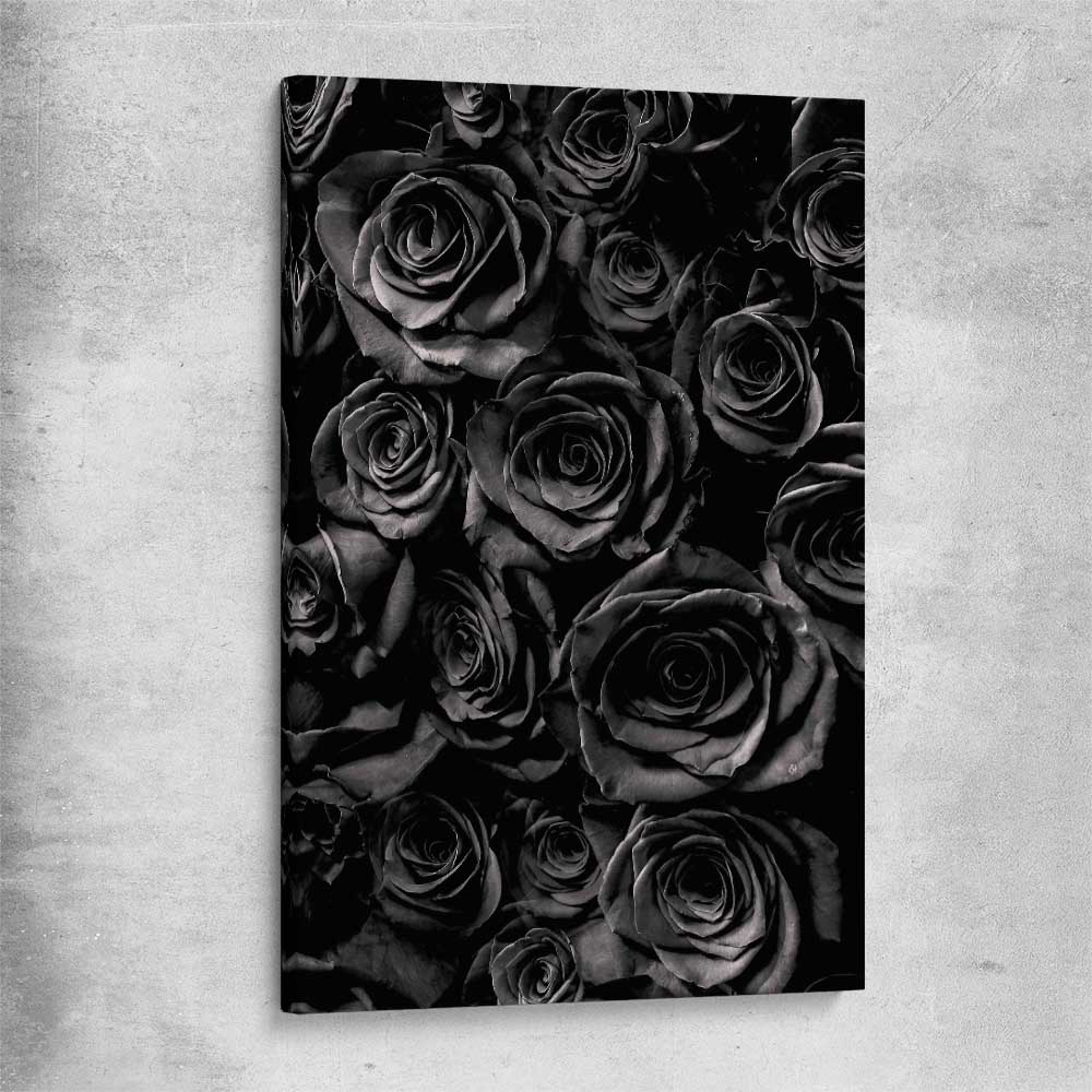 Floral print of Hidden Roses on a stretched canvas