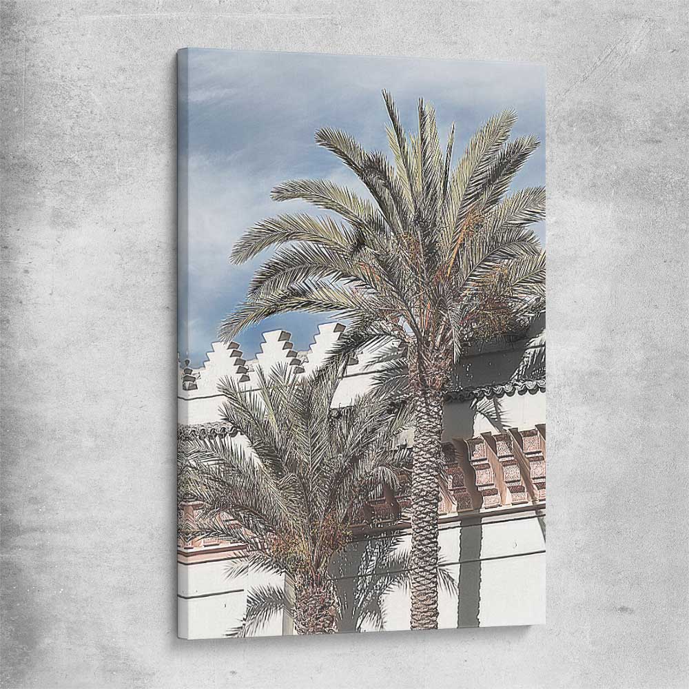Floral print of Marrakesh Palms on a stretched canvas