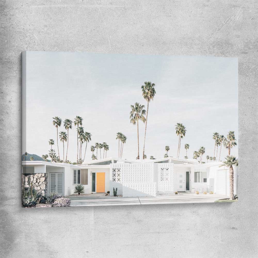 Floral print of Palm Springs on a stretched canvas