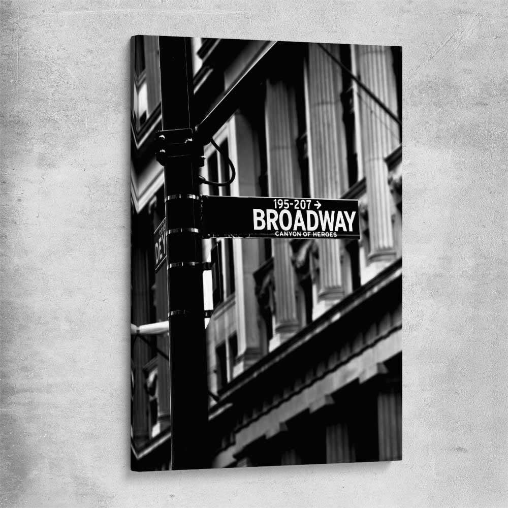 Broadway stretched canvas is a high quality print in our city skyline, travel prints and maps collection