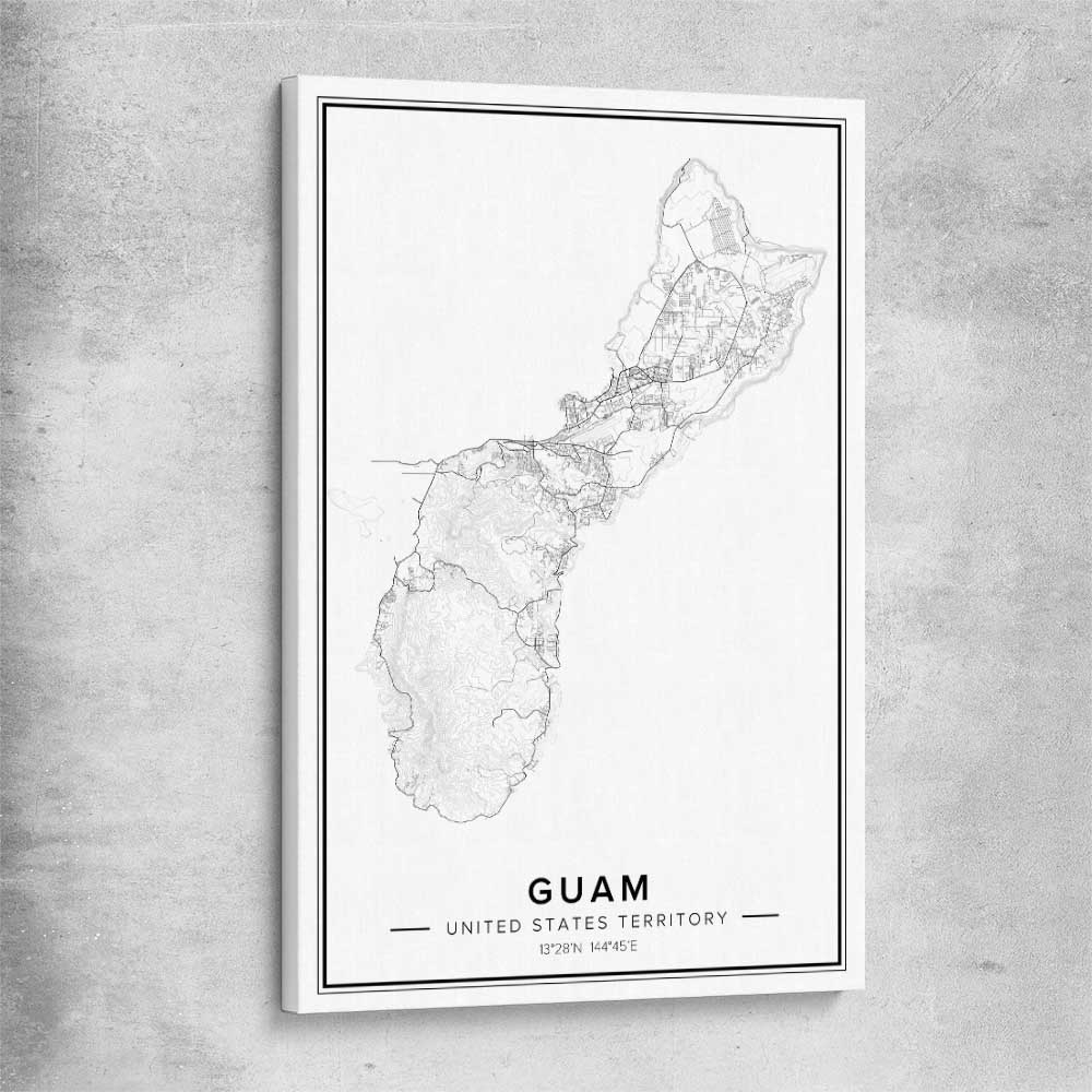 Hagatna City stretched canvas is a high quality print in our city skyline, travel prints and maps collection