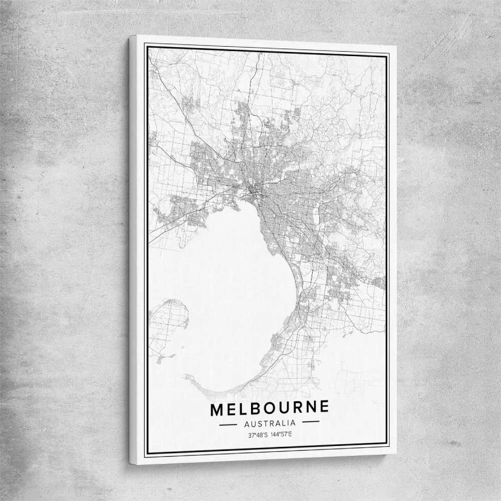 Melbourne City stretched canvas is a high quality print in our city skyline, travel prints and maps collection