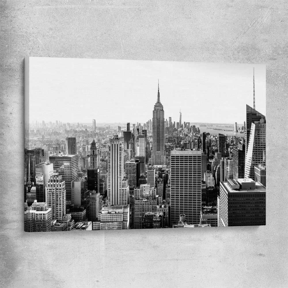 New York Skyline stretched canvas is a high quality print in our city skyline, travel prints and maps collection