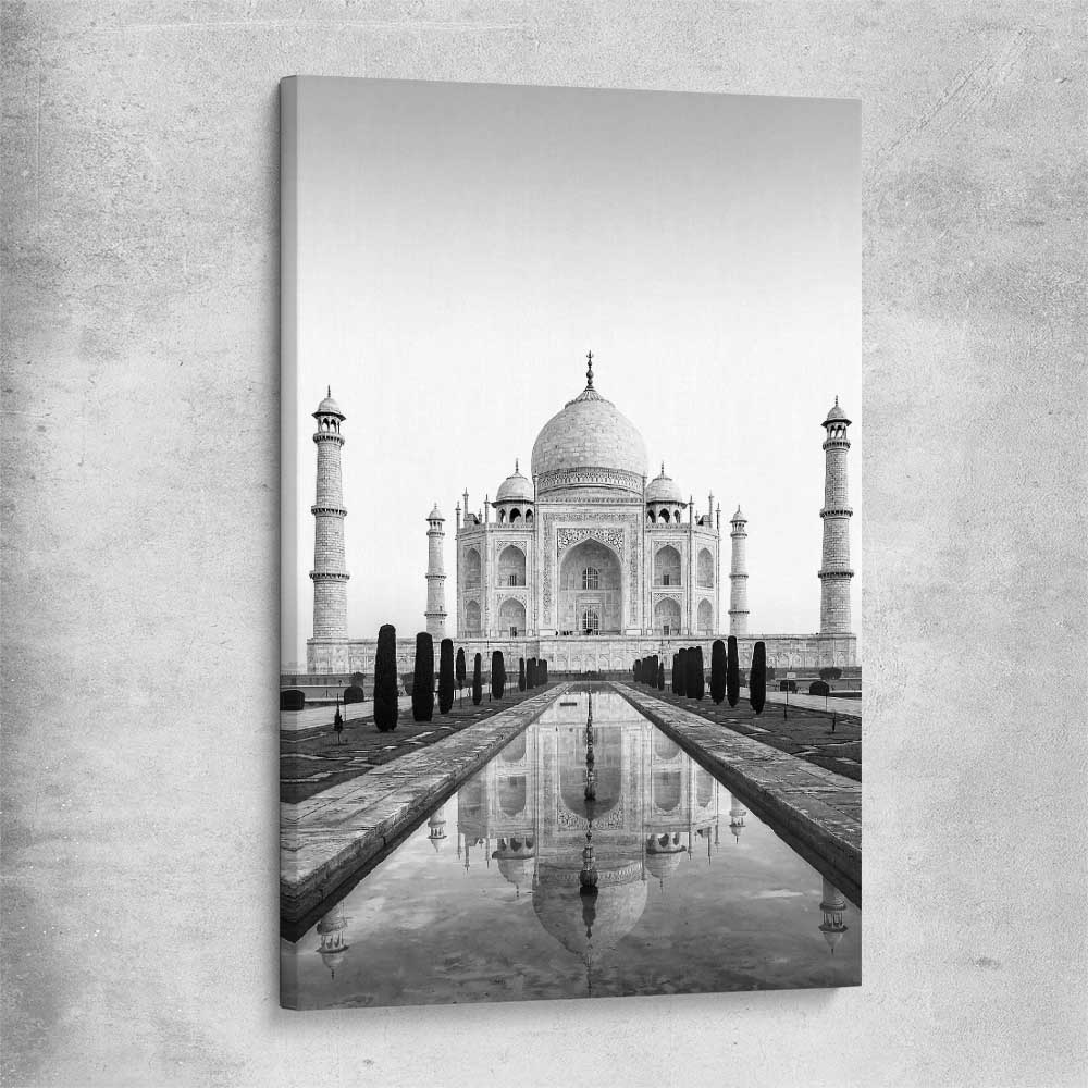 Taj Mahal stretched canvas is a high quality print in our city skyline, travel prints and maps collection