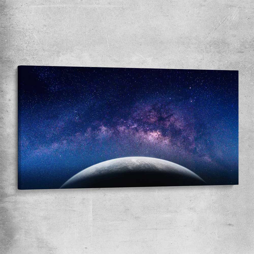 Space prints and wall art of Earth View on a stretched canvas