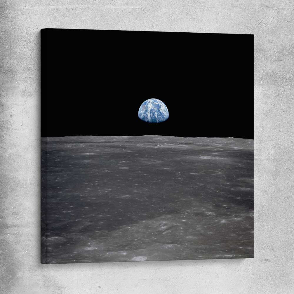 Space prints and wall art of Earthrise on a stretched canvas