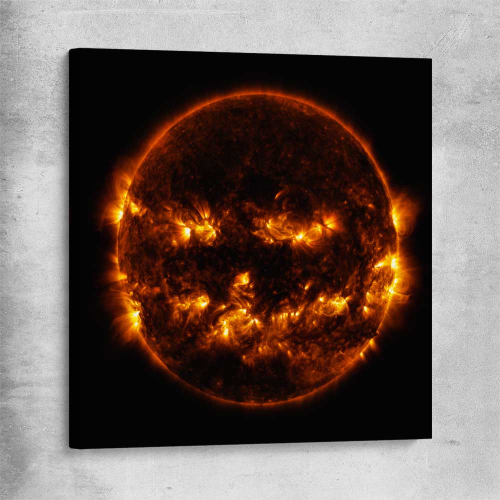 Space prints and wall art of Halloween Sun on a stretched canvas