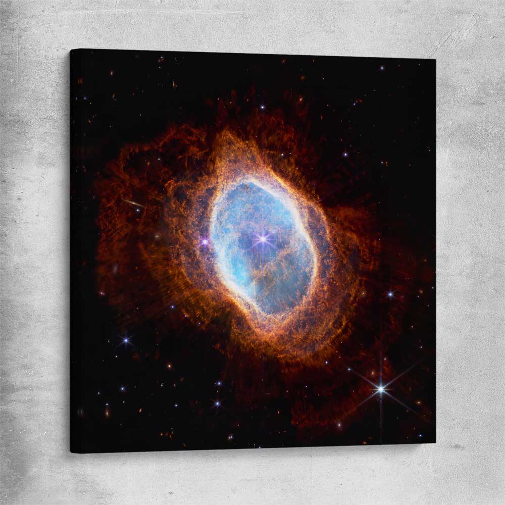 Space prints and wall art of Southern Ring Nebula on a stretched canvas