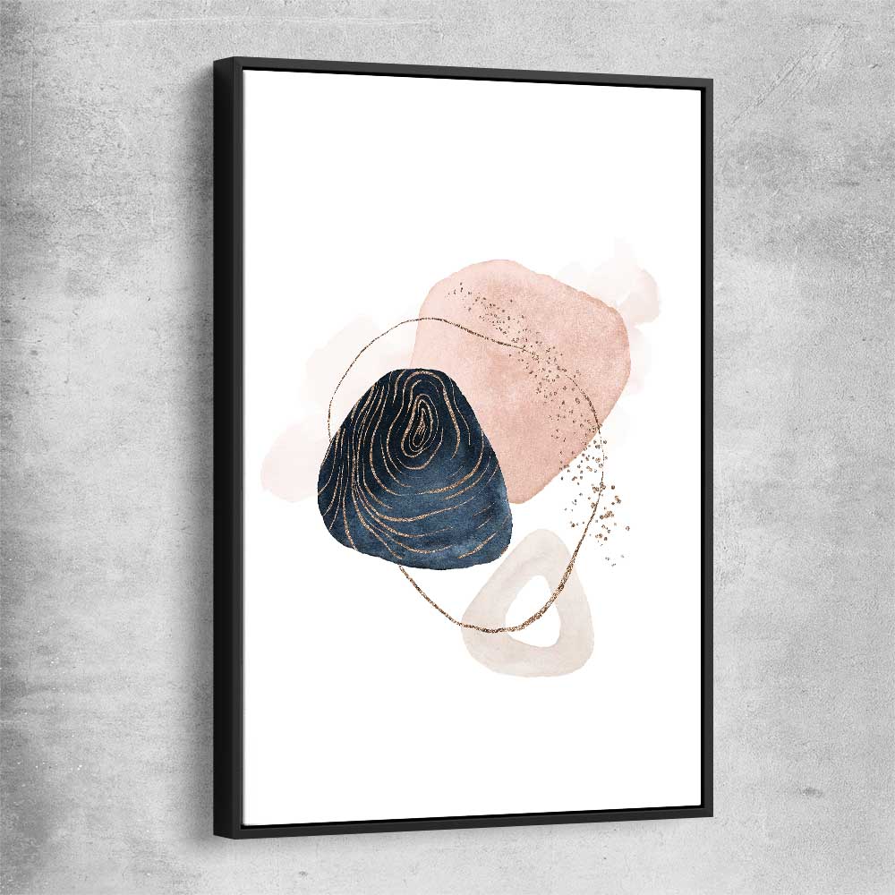 Abstract Circles black framed canvas - part of our high quality canvas abstract wall art collection
