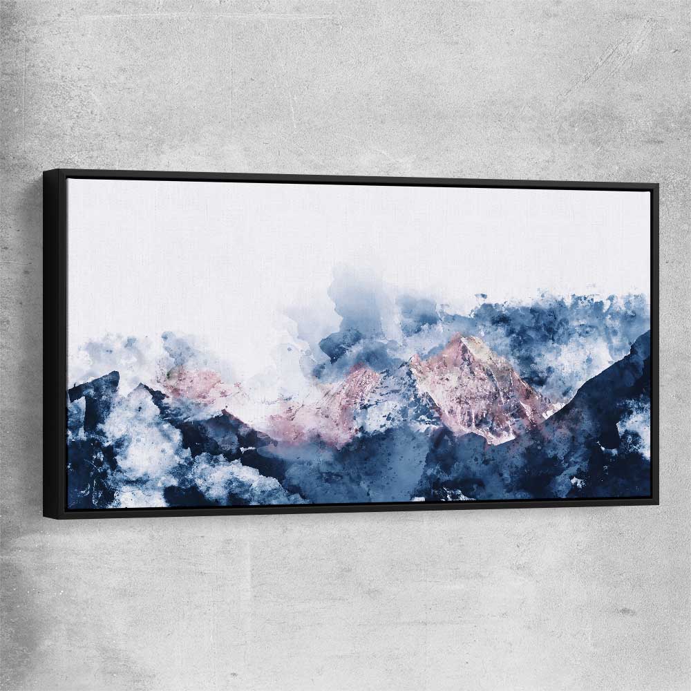 Abstract Mountains black framed canvas - part of our high quality canvas abstract wall art collection
