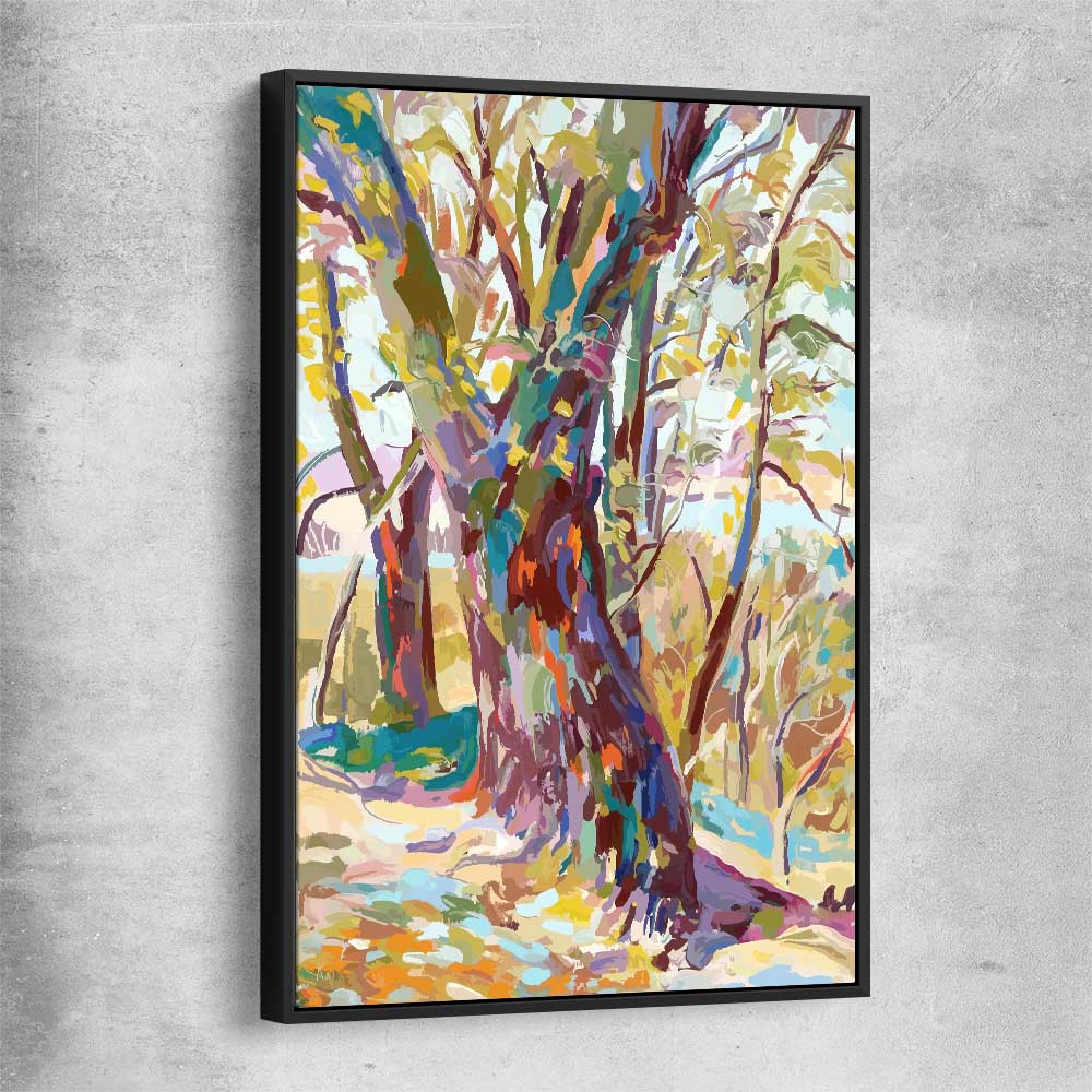 Autumn Leaves black framed canvas - part of our high quality canvas abstract wall art collection