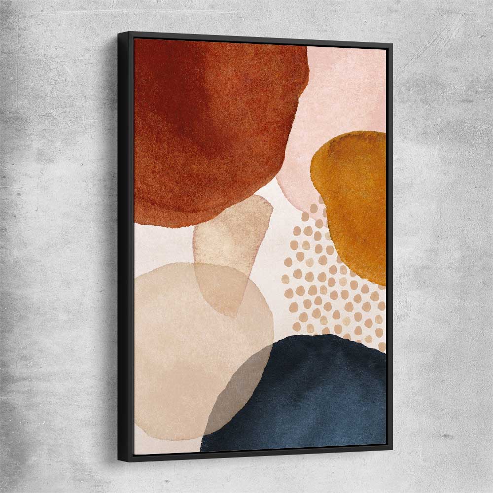 Beige Navy Three black framed canvas - part of our high quality canvas abstract wall art collection
