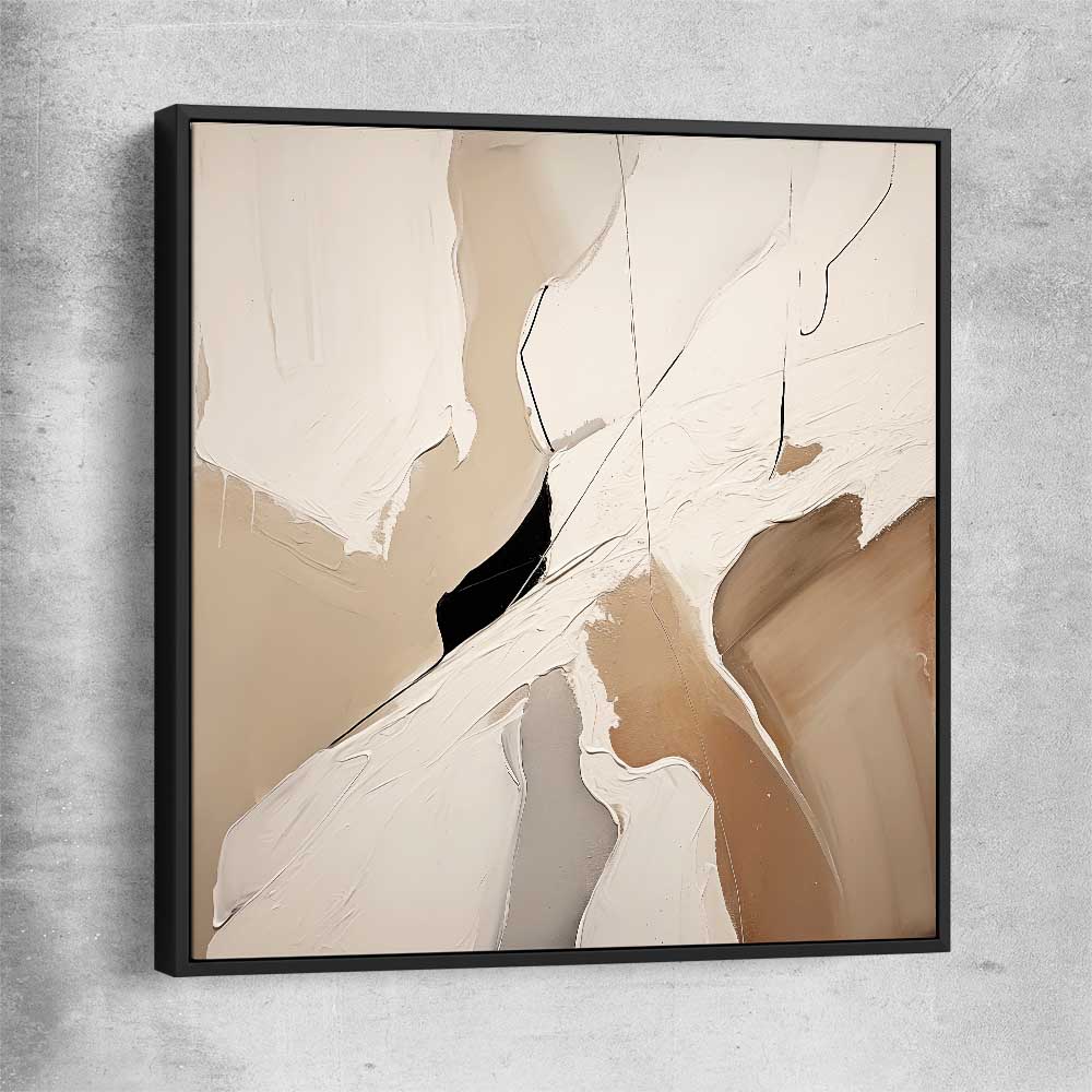 Beige Neutral black framed canvas - part of our high quality canvas abstract wall art collection