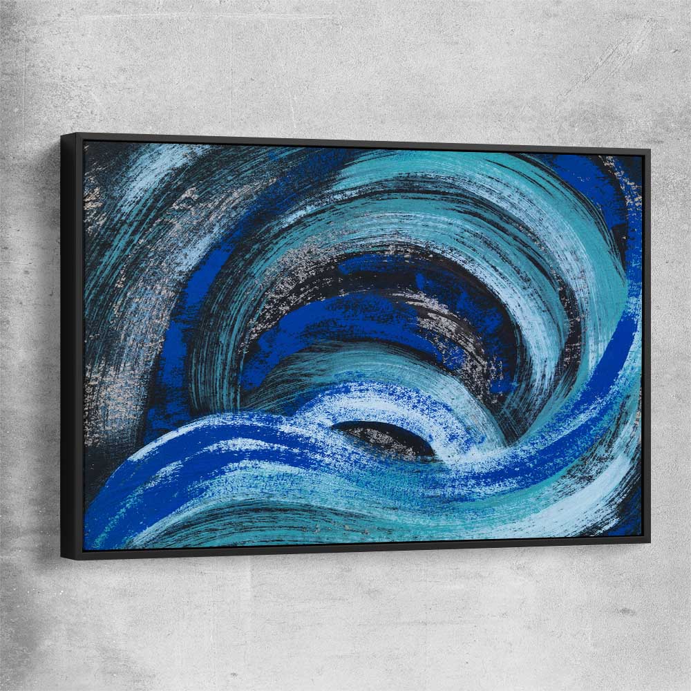 Blue Ether black framed canvas - part of our high quality canvas abstract wall art collection