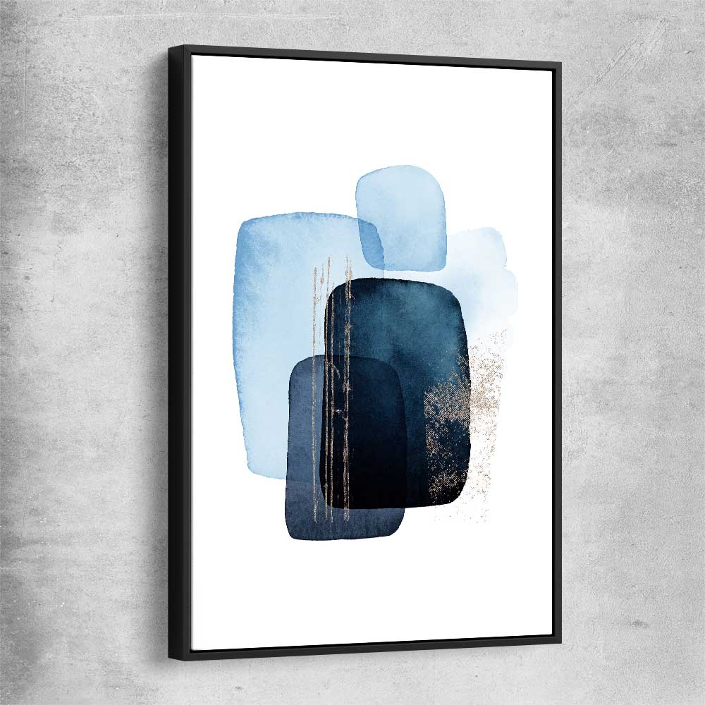 Blue Ivory One black framed canvas - part of our high quality canvas abstract wall art collection
