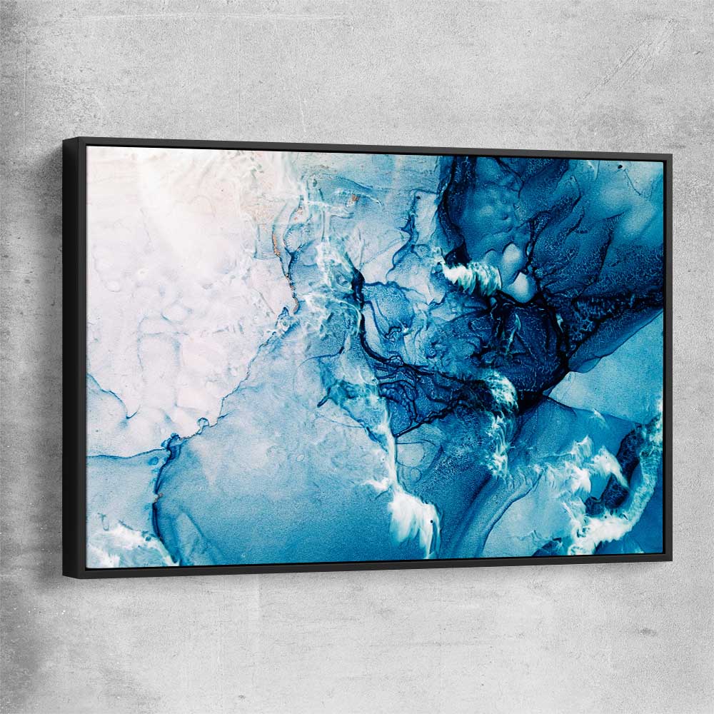 Blue Ripples black framed canvas - part of our high quality canvas abstract wall art collection