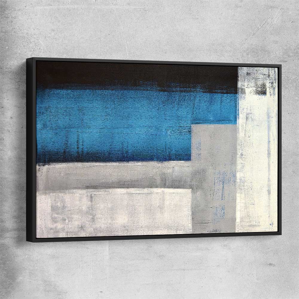 Blue Tones black framed canvas - part of our high quality canvas abstract wall art collection