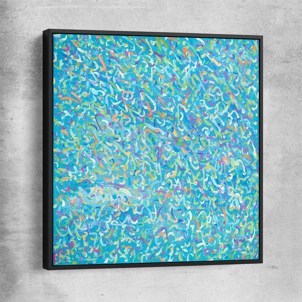 Broken Molecules black framed canvas - part of our high quality canvas abstract wall art collection