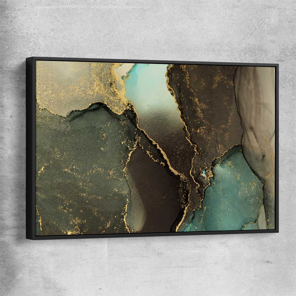 Brown Marble Flow black framed canvas - part of our high quality canvas abstract wall art collection