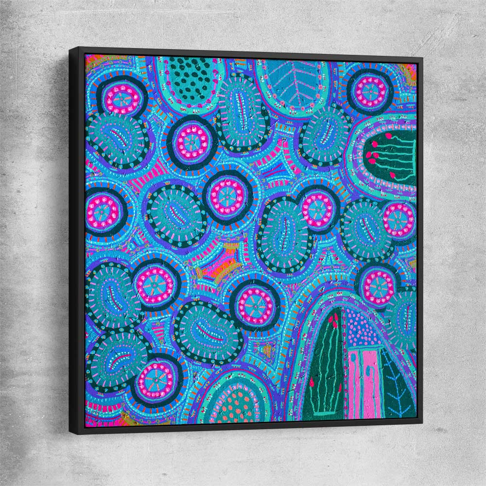 Colours are Encryptic black framed canvas - part of our high quality canvas abstract wall art collection