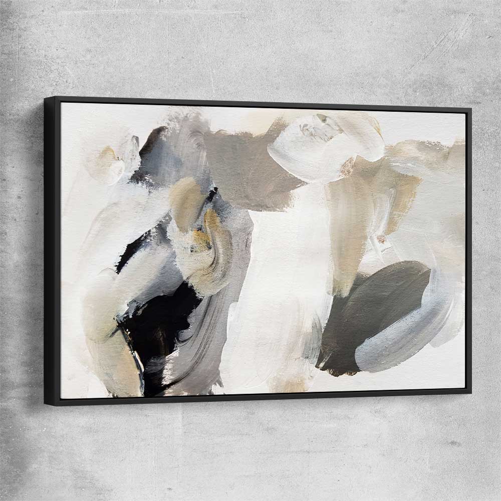 Cosy Neutral black framed canvas - part of our high quality canvas abstract wall art collection