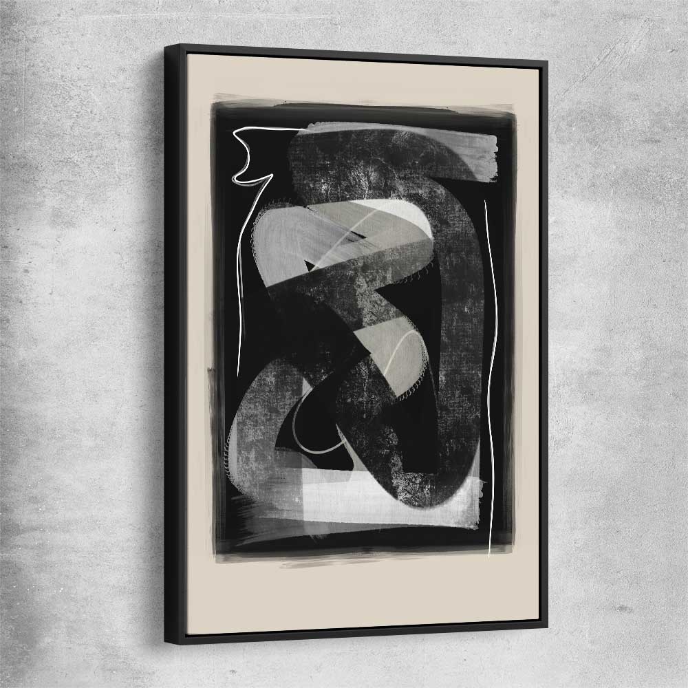 Dark Flow black framed canvas - part of our high quality canvas abstract wall art collection