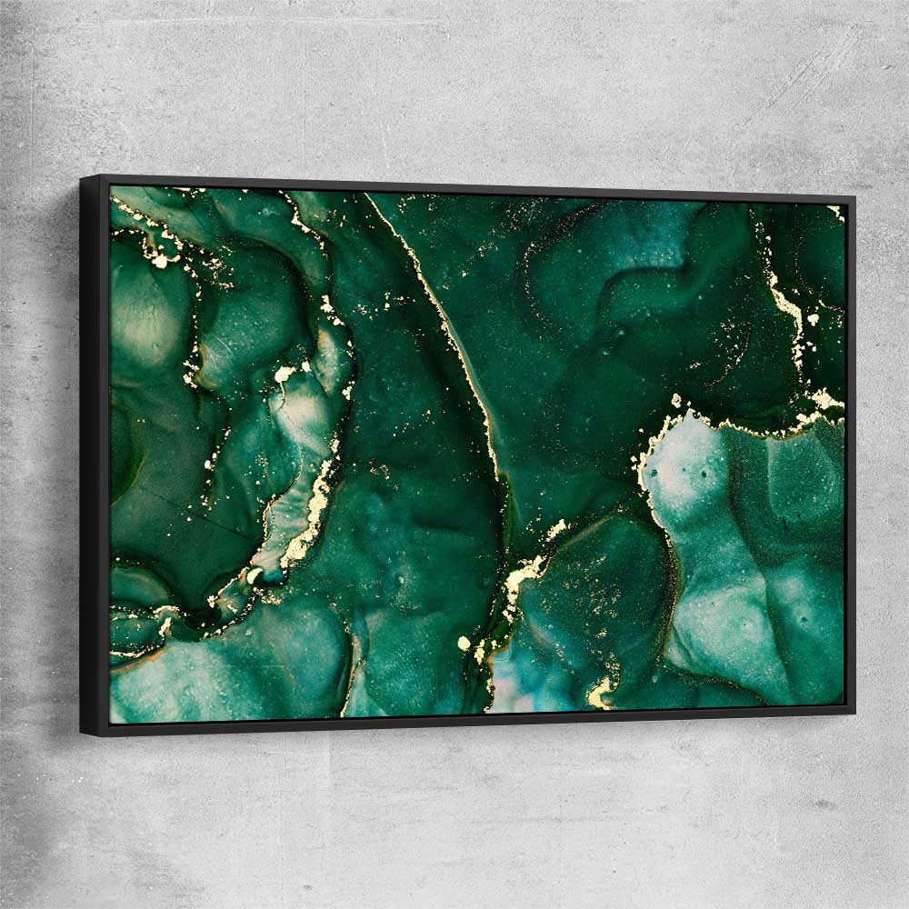 Deep Turquoise black framed canvas - part of our high quality canvas abstract wall art collection