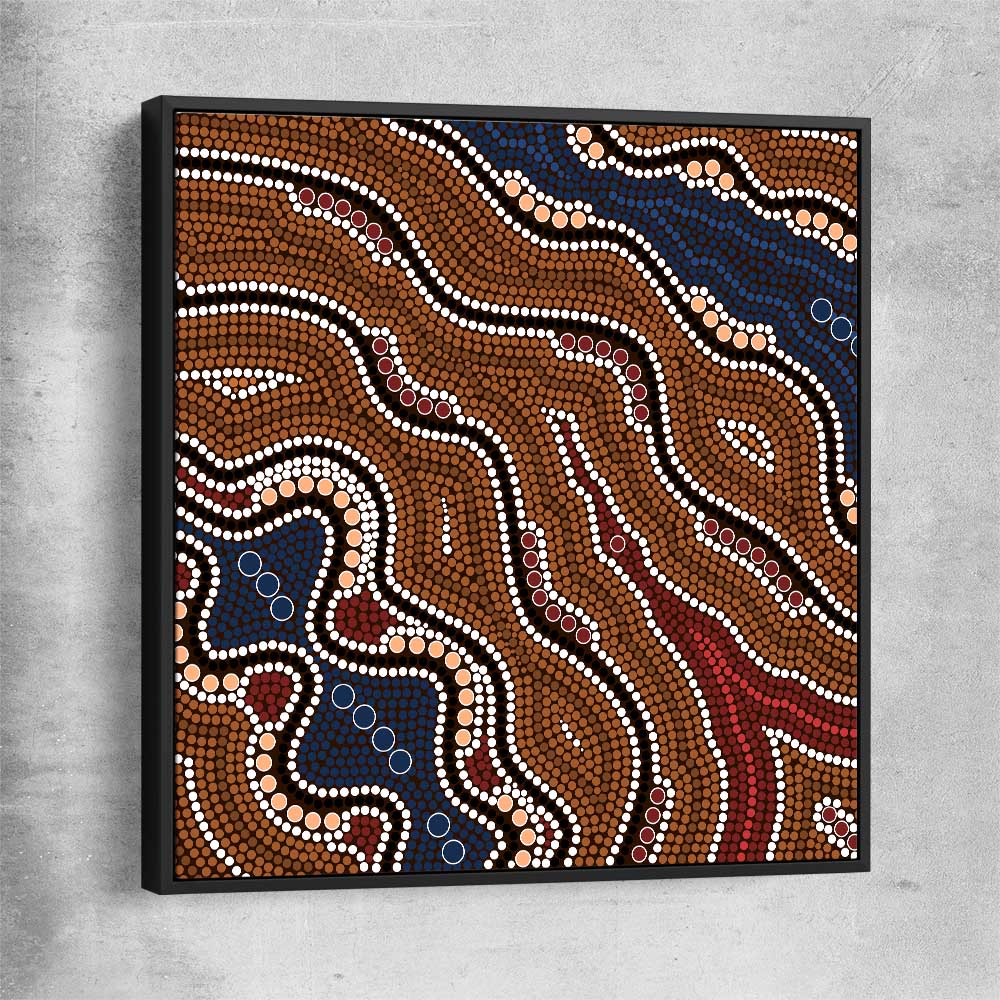 Dots of Time black framed canvas - part of our high quality canvas abstract wall art collection