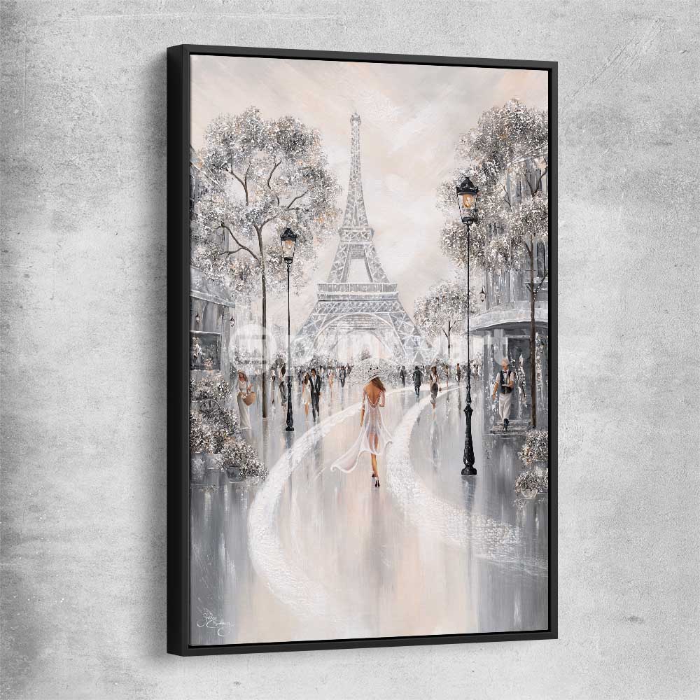 Eiffel Tower, Flair of Paris black framed canvas - part of our high quality canvas abstract wall art collection
