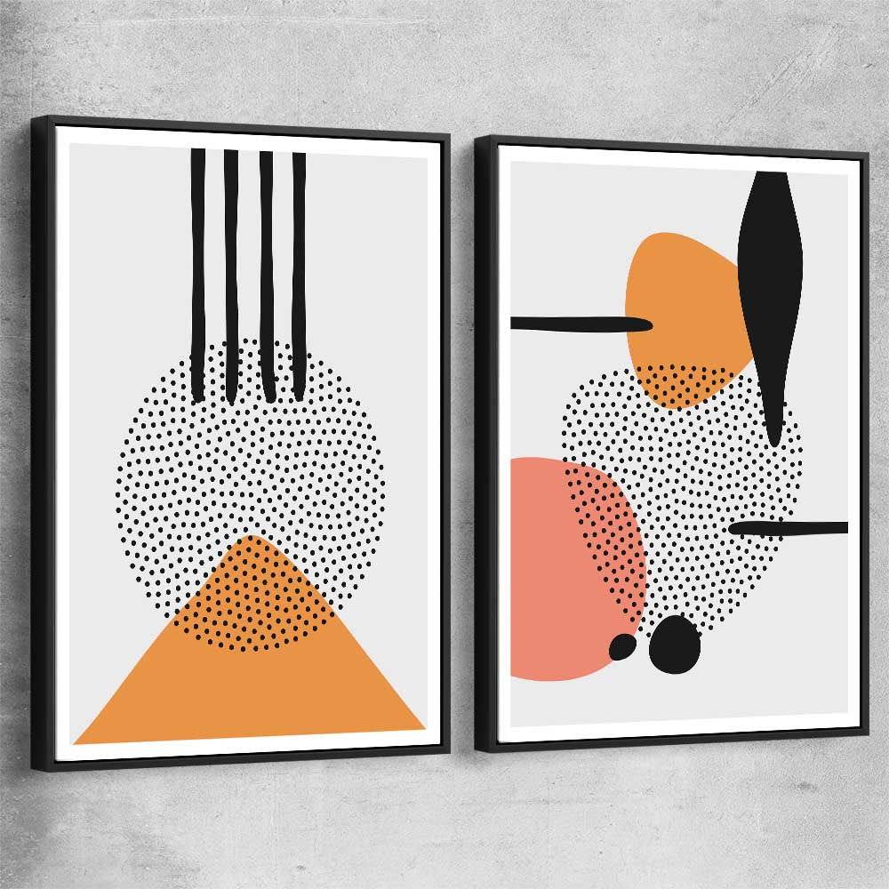 Formations Pair black framed canvas - part of our high quality canvas abstract wall art collection