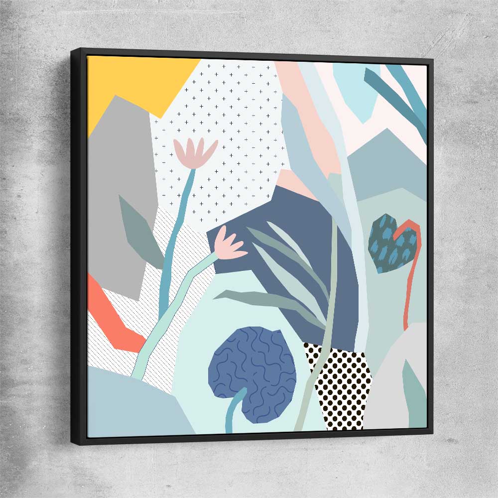 Gentle Growth black framed canvas - part of our high quality canvas abstract wall art collection