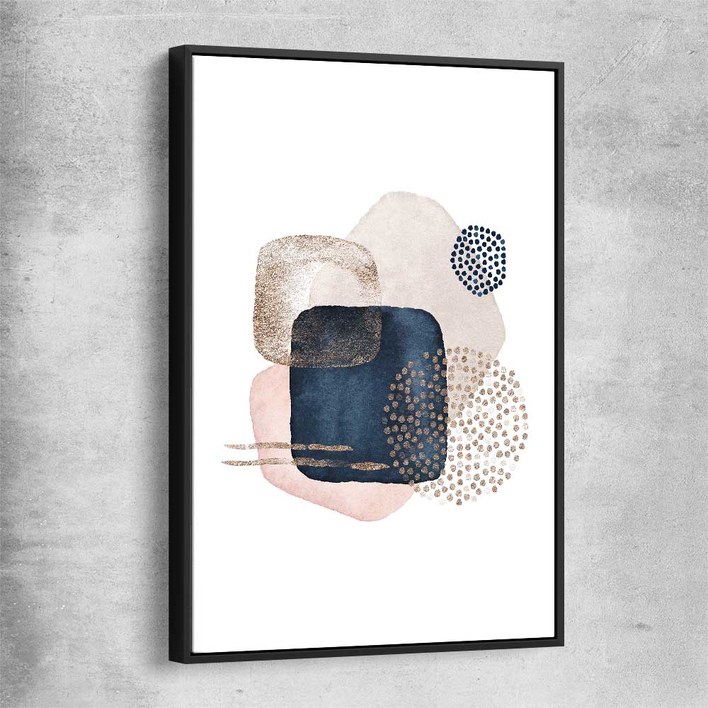 Geometric Dots black framed canvas - part of our high quality canvas abstract wall art collection