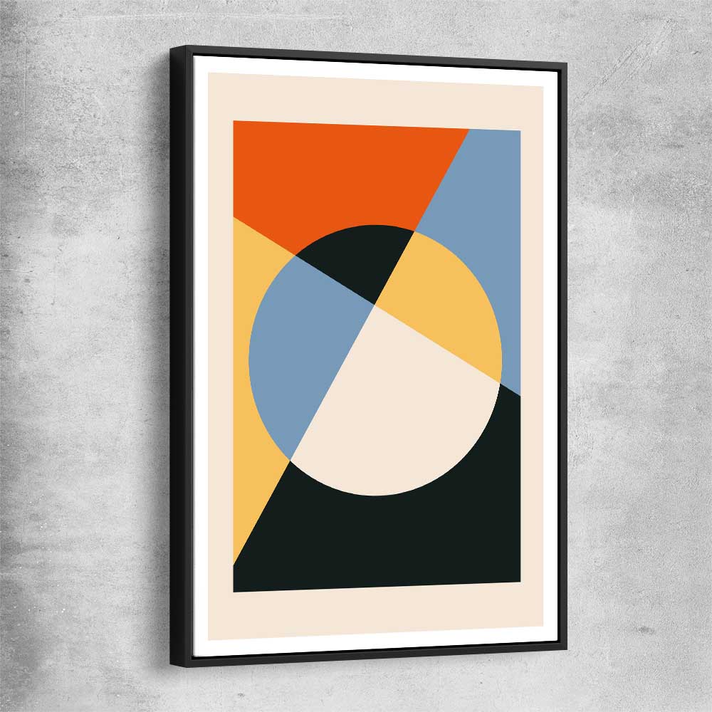 Geometry Burst One black framed canvas - part of our high quality canvas abstract wall art collection