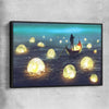 Glowing Moons black framed canvas - part of our high quality canvas abstract wall art collection