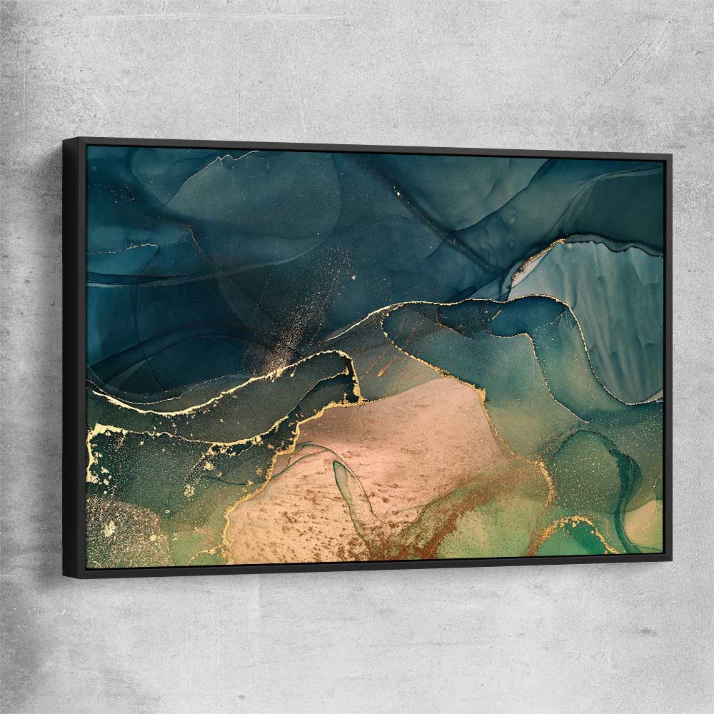 Golden Mist black framed canvas - part of our high quality canvas abstract wall art collection