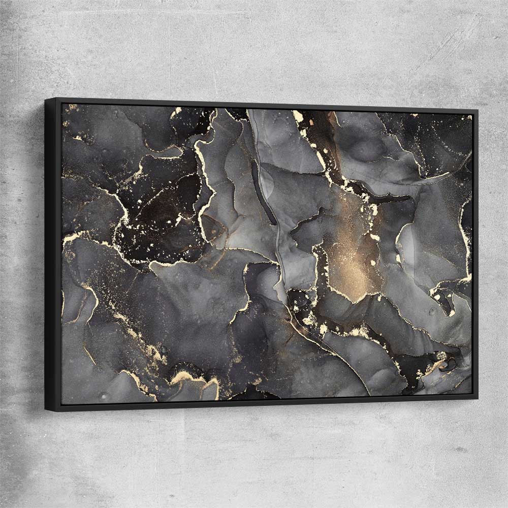Grey Vapours black framed canvas - part of our high quality canvas abstract wall art collection