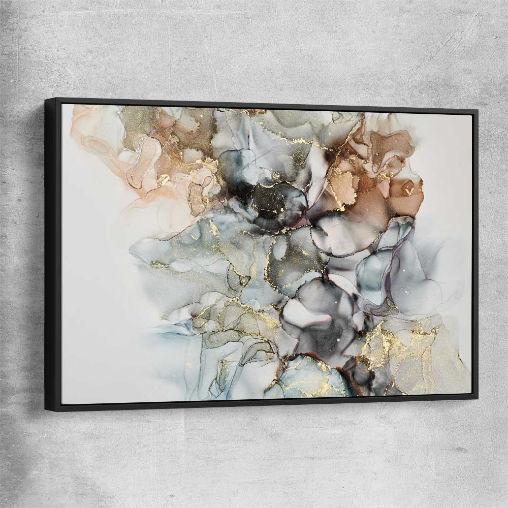 Luxury Waves black framed canvas - part of our high quality canvas abstract wall art collection