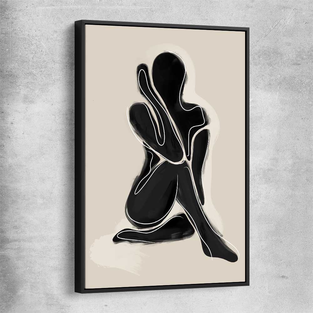 Matisse Shadow One black framed canvas - part of our high quality canvas abstract wall art collection