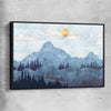 Mountain Silhouette black framed canvas - part of our high quality canvas abstract wall art collection